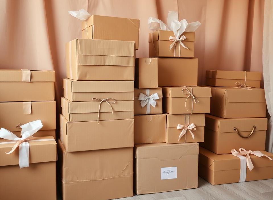Pedidos embalados prontos para envio aos revendedores
